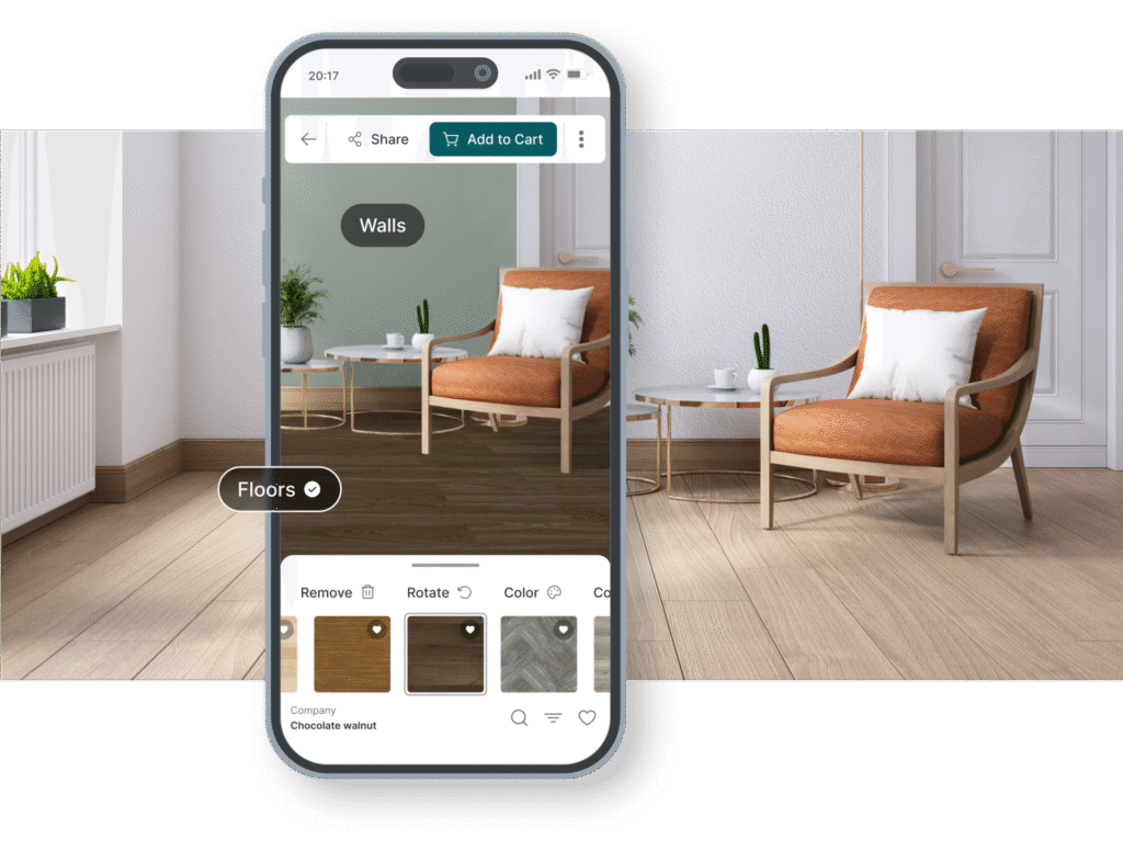 Example of how the flooring visualizer works